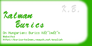 kalman burics business card